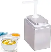 2L Sauce Dispenser Pump Stainless Steel Condiment Pump Station Condiment Pump Dispenser with 2.1 Quart Jar