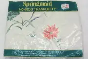 NOS Springmaid PARADISE Double Full FLAT Sheet VTG Flowers Floral Tranquility