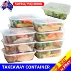 Take away Containers Takeaway Food Plastic Lids Bulk 500ml 650ml 750ml 1000ml AU