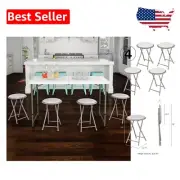 Durable Folding Bar Stool 4-Piece Set - 225lb Weight Limit, Perfect for Events