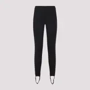 [The Frankie Shop] The Frankie Shop-Black Caserta Stirrup Polyester Leggings-Donna M STAND