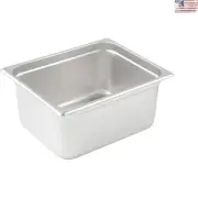 Durable Stainless Steel Half-Size Steam Pan - Anti-Jamming - Convenient 6-Inch