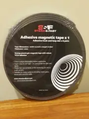 S&F Stead Fast Adhesive Magnetic Tape .5"x10ft x 2mm + Hook & Loop Dots x8 pairs