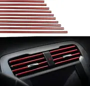 20 pieces Car Air Conditioner Decoration Strip for Vent Outlet,DIY Decoration Chrome PVC Car Interior Moulding Trim Strip Line for All Straight Air Vent Outlet, Car Interior Accessories (Red)