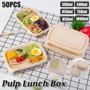 50pcs Eco Friendly Corn Starch Lunch Box Degradable Takeout Bento Container AU