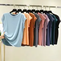 在飛比找蝦皮購物優惠-Aimee | 莫代爾圓領顯瘦短T-shirt 舒適涼爽超柔