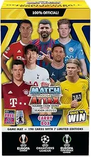 Topps Paper Uefa Champions League Match Attax 2021/22 Tcg Collection Carry Box I Football Cards|Champions League Cards|Europa League Cards|Match Attax Extra, Square, Multi Color