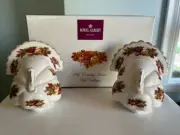 ROYAL ALBERT OLD COUNTRY ROSES FALL FOLIAGE TURKEY SALT PEPPER SHAKER SET
