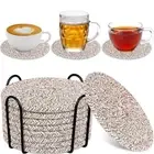 8/10 Pcs Round Woven Trivet Placemats Cotton Rope Braided Mat Set Drink Coaster