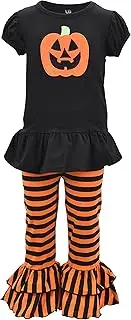 [Unique Baby] Baby-Girls 2 Piece Halloween Pumpkin Outfit