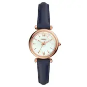 Fossil Carlie Ladies Watch ES4502 Leather 3 Hands Blue 796483430013