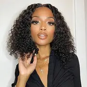 BECUS Afro Curly Wigs for Women 12Inch Natural Black Synthetic African Full Kinky Parties Hair Wig