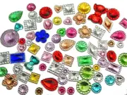 500 Assorted Flatback Acrylic Rhinestone Gems Rivoli Center Mixed Color