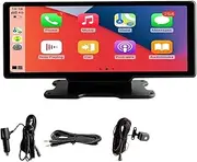 4K 10.26" Carplay Dash Cam Rearview Mirror Camera Android Auto Dual Lens Car DVR Video Recorder 24H Park(Carplay N 3A Rear,32G)
