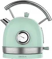Cecotec ThermoSense 01483 Electric Kettle 420 Light Green. 1.8 Litre Capacity, 2200 W, Temperature Measurement, Base 360 Degrees, Stainless Steel, Vintage Style, Green