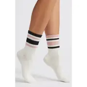 Stems Mix & Match Cotton Blend Crew Socks in Black/Pink at Nordstrom One Size