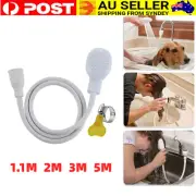 1.1/2/3/5M Push-On Spray Shower Head Bath Sink Tap Attachment Hose Soft Tube Pet