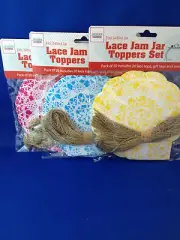 Jam preserving Jar toppers with gift tag & string pack of 20 red blue or yellow