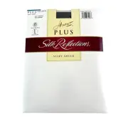 Hanes Silk Reflections Plus Silky Sheer Control Top Pantyhose Barely Black 3Plus