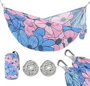 Multi-Small Flowers Pink and Light Blue_3 330lb Capacity Camping Hammock Swing Hammock for Camping Travel Accessories hamaca para adultos