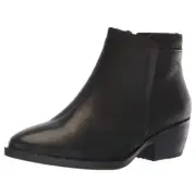 NEW Eric Michael Women Hayley Classic Black Zip Up Ankle Bootie Lined Block Heel