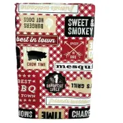 Summer Vinyl Tablecloth BBQ Theme Grilling Picnic 52"x70" Oblong Red Gingham