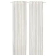 HÄLLEBRÄCKA sheer curtains, 1 pair, white/with heading tape, 145x250 cm