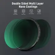 NEEWER 49mm Variable ND Ultra-Slim Filter ND8-ND128 Camera Lens Filter