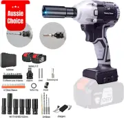 Cordless Electric Impact Wrench Kit 400N.M 3200RPM High Torque 15 Sockets