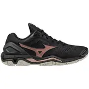 Mizuno Womens Wave Stealth V NB Netball Shoes (Black/Rose Gold)