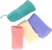 SHERCHPRY 4pcs Exfoliating Mesh Soap Bag Hanging Soap Pouch for Shower Bar Savers Drawstring Portable Pouches