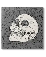 Crystal Eyes Skull Goth Roses Canvas Wall Art by Ziwei Li