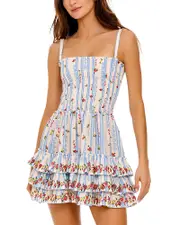 Agua Bendita Alamy Citrus Tiered Cover-Up Dress