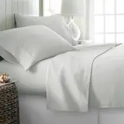Hotel Living 250TC 100% Cotton Sheet Set Off White Single