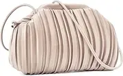 [NIUEIMEE ZHOU] Ruched Dumpling Bag for Women PU Leather Cloud Handbag Clutch Purse Retro Shoulder Crossbody Bags