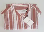 Sportscraft Alannah Cotton Sleeveless Shirt White/Red Women's Size 12 BNWT