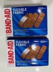 Band-Aid Brand Flexible Fabric Adhesive Bandages, 100 Count 1 in x 3 in (2 Pack)