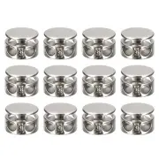 12pcs Metal Spring Cord Locks Fastener Toggles Stopper White Nickel