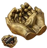 [Zqkimzi] Sculpture Key Tray, Double Hands Tray, Keys Storage Tray, Entrance Organizer Tray, Hands Bowl Tray, Carved Key Tray, Entryway Jewelry Dish, Decorative Hands Tray, Storage Bowl Tray,