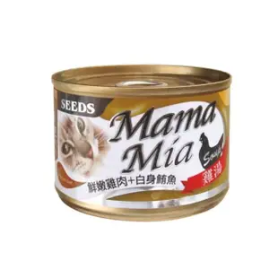 【Seeds 聖萊西】MamaMia《機能愛貓雞湯/愛貓軟凍》餐罐 170g*48罐組(貓罐 副食 全齡貓)