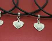 8 x Heart Netball Necklaces on leather one for all the team end of season gift