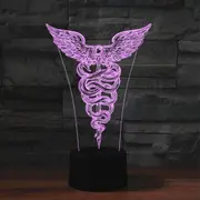 Black Base Creative 3D LED Decorative Night Light,16 Color Remote Control, Pattern:Scepter