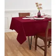 Solino Home Red Tablecloth – Cotton Linen Tablecloth 54 x 72 Inch – Machine W...