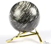 2.0" Network Jasper Carved Crystal Sphere, Crystal Healing