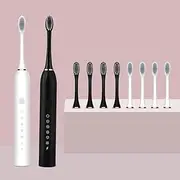 HPLRZXI Two Pack Electric Toothbrush Rechargeable Toothbrushes for Adults and Teens with 8 Brush Heads