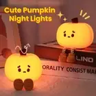 Dimmable Silicone LED Lamp Cute Pumpkin Bedside Light Night Lights Home