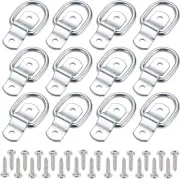 12 Pack D Ring Tie down Anchors 1/4" Heavy Duty Iron Trailer Tie down Hooks for