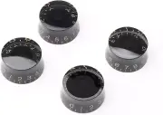 4X Black Guitar Speed Control Knobs Tone Volume Knobs Pots for Electric Guitar