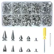 354 PCS Metal Tree Spikes Studs for Leathercraft and Punk Clothing M8H93226