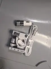 Car Charger With USBC Connection White Bluetooth Headphones Nylon iPhone Charger